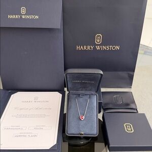 Harry Winston Ruby Blood Heart shaped with Diamond micropave